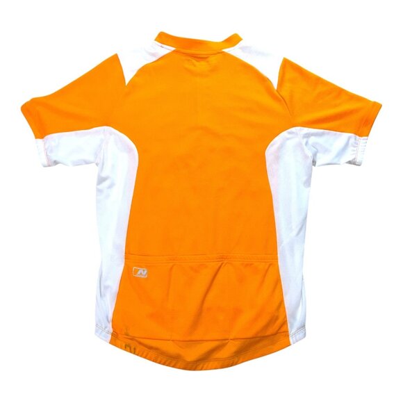 Nishiki Cycling Jersey Short Sleeve Orange White 1/4 Zip 3 Pocket Men's Size L - Picture 3 of 4
